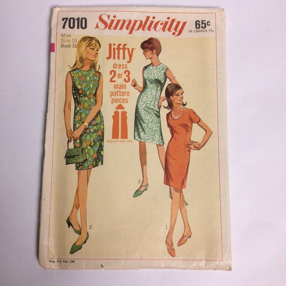 Simplicity VTG Sewing Pattern #7010 Womens Dress’s